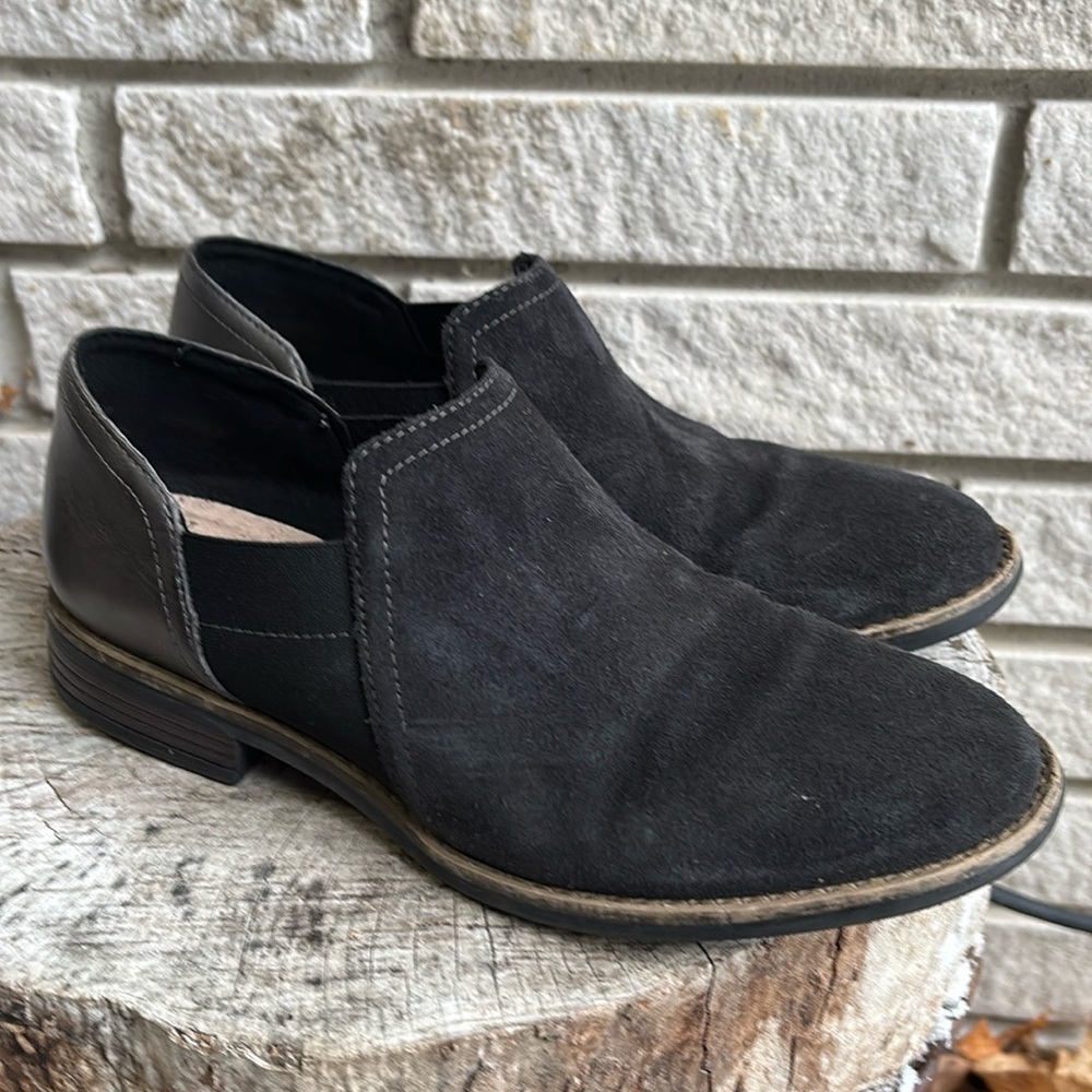 Clark’s Collection Camzin Step Slip on Loafers Suede Metallic Sz 7.5